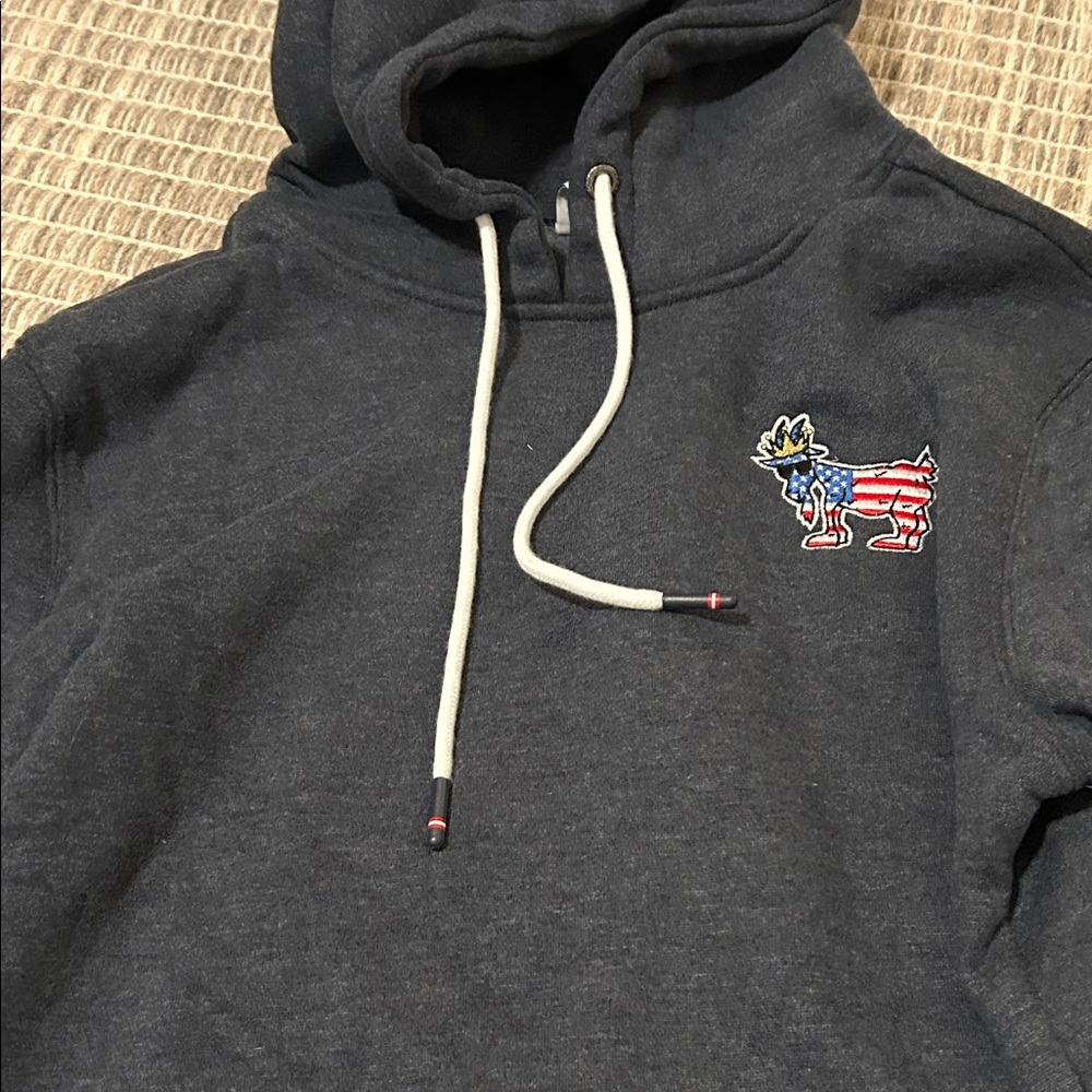GOAT USA Men's Charcoal Hoodie with Embroidered goat